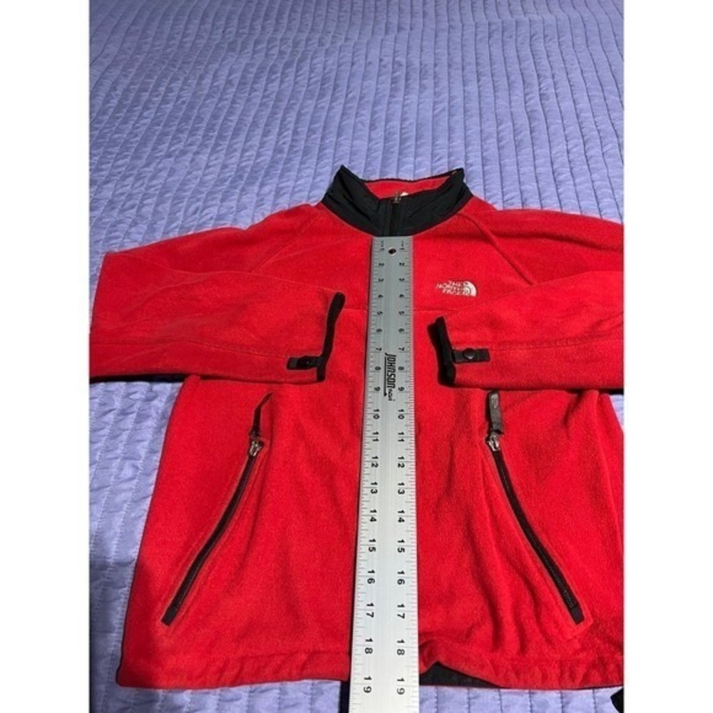The North Face Youth Red Full Zip Fleece Jacket Mock Neck Size Medium M/M - Picture 7 of 12